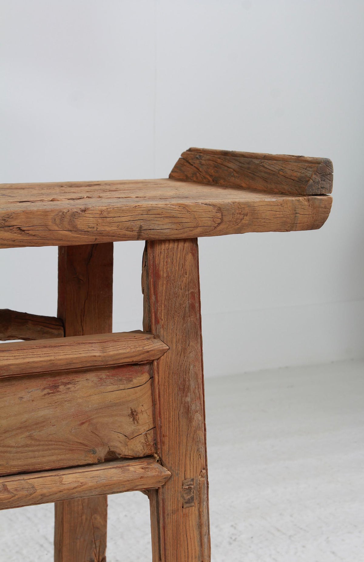 RUSTIC 18THC WABI-SABI  ELM CONSOLE  ALTAR  TABLE WITH charismatic patina