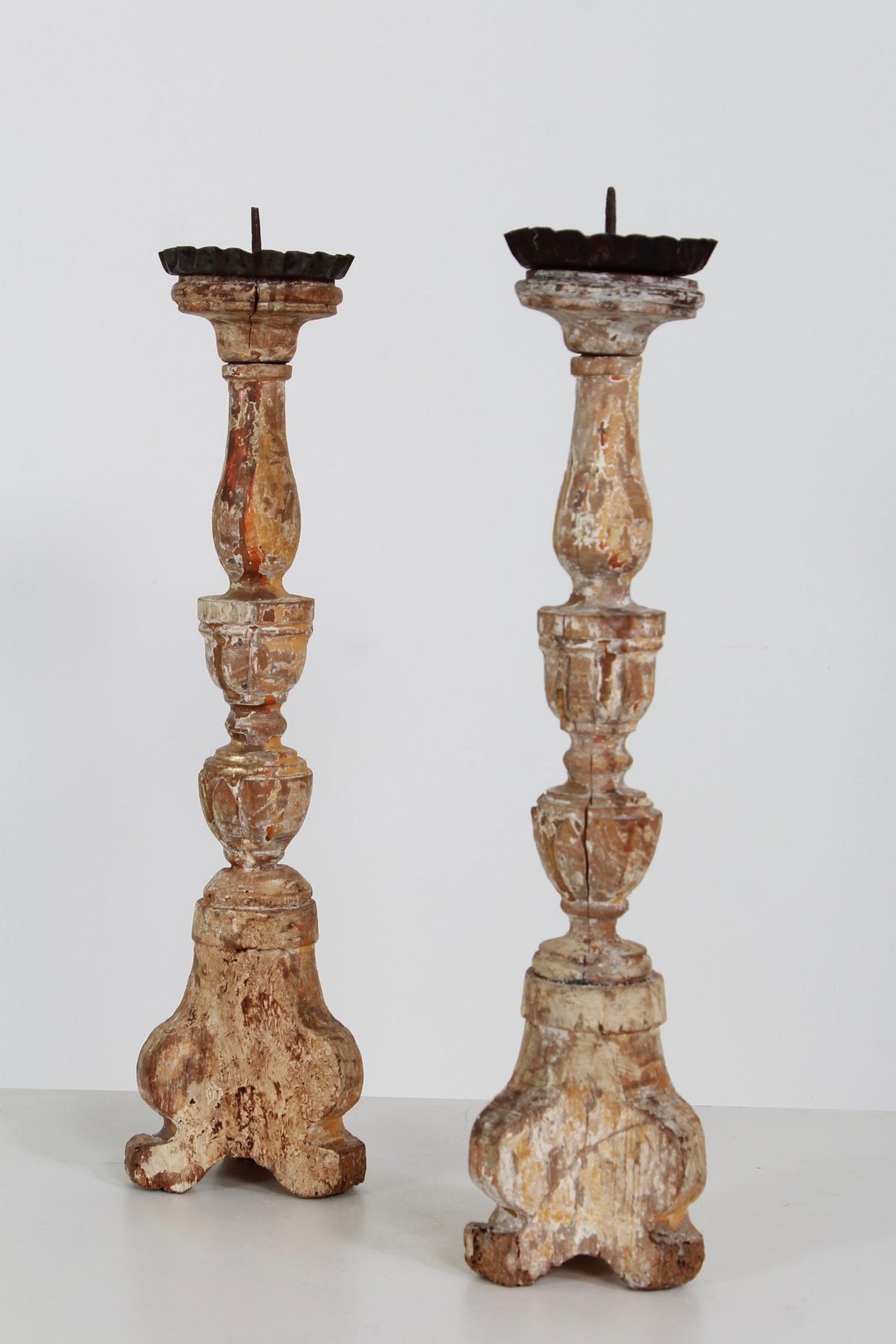 A wonderful Pair of Continental Late 18thC  Pricket Candlesticks