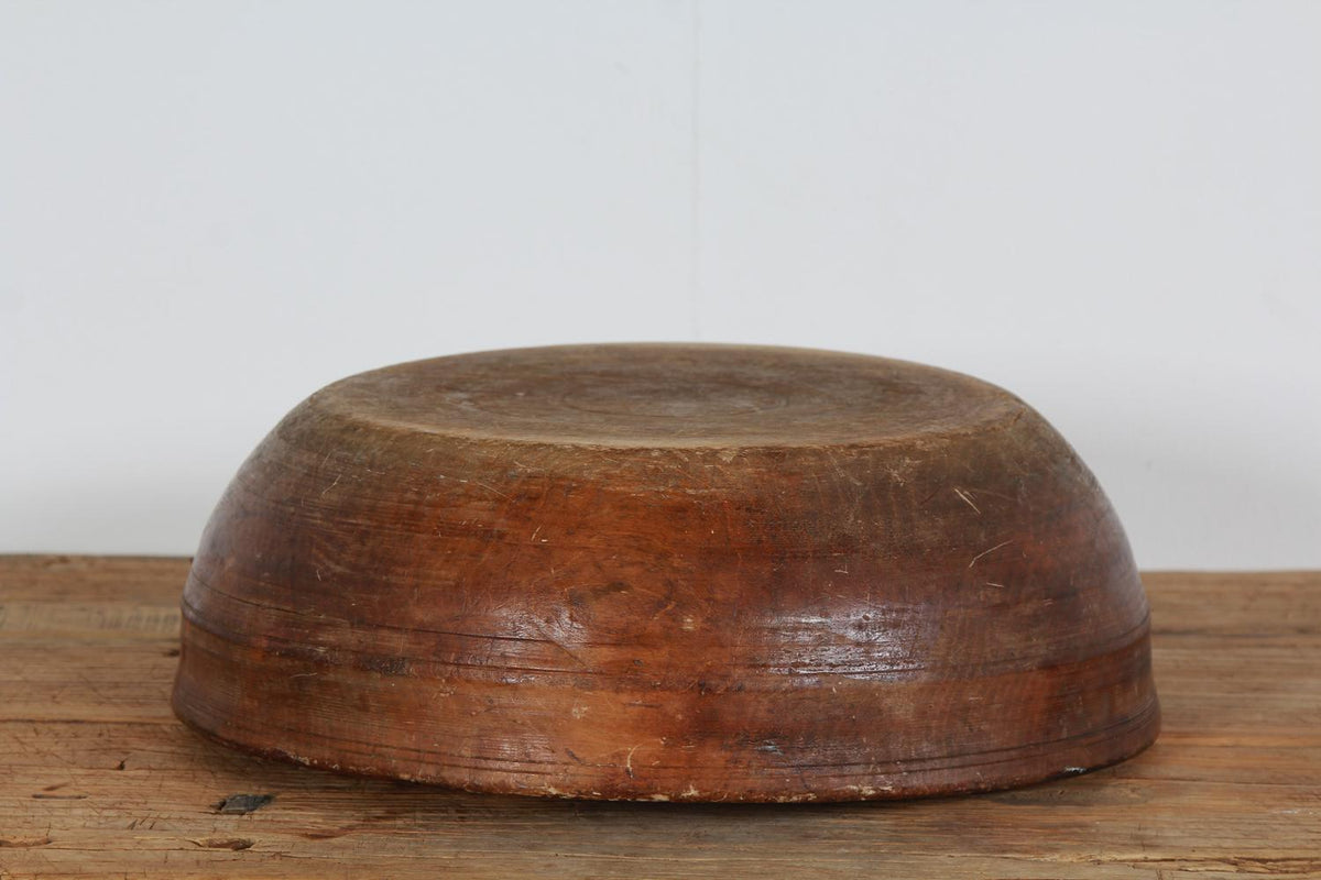 Early 19th Century Swedish Wooden  Turned Bowl in Original Condition