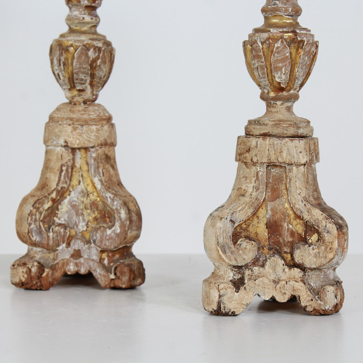 A wonderful Pair of Continental Late 18thC  Pricket Candlesticks