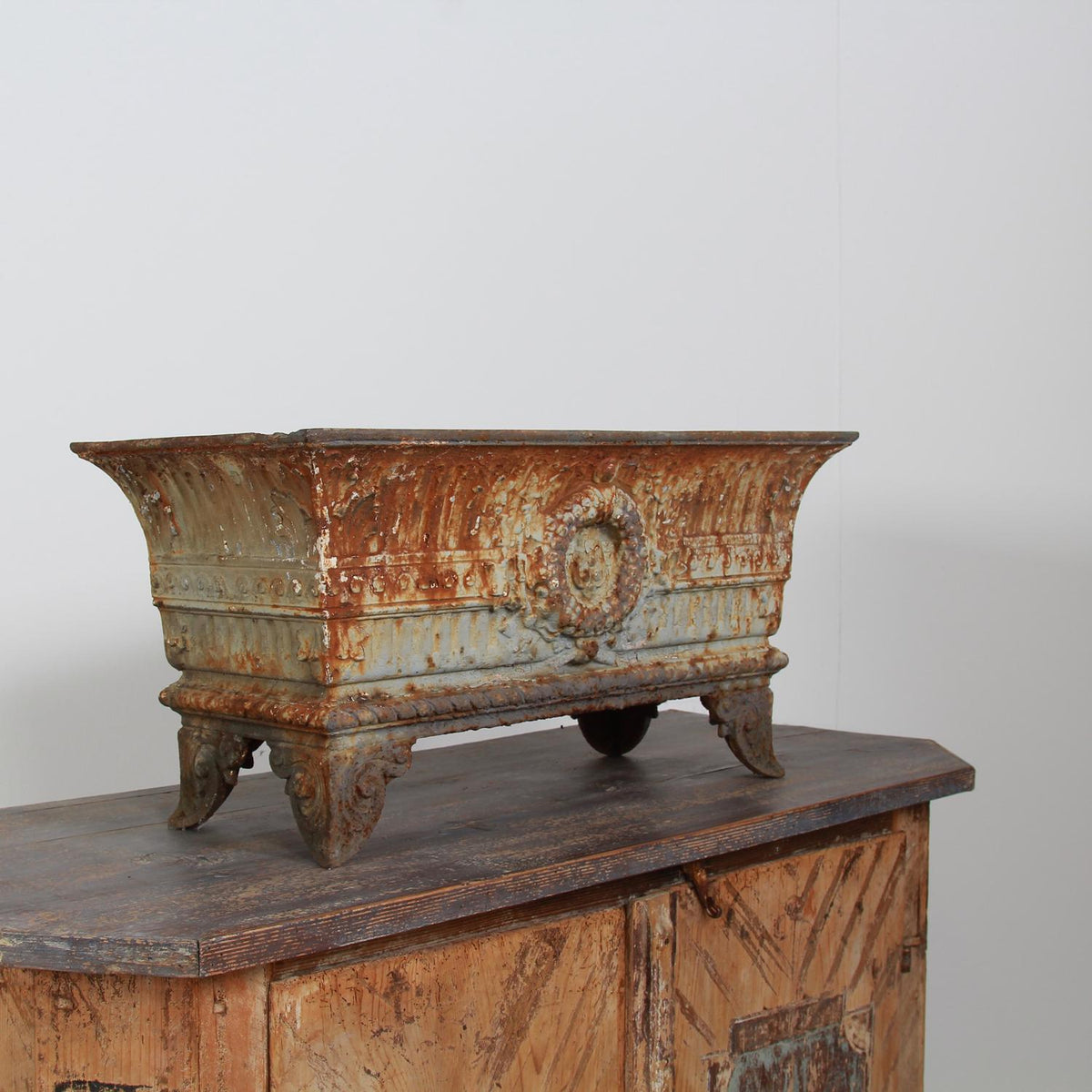 Excellent French 19thC Cast Iron Trough With Time Worn Patina