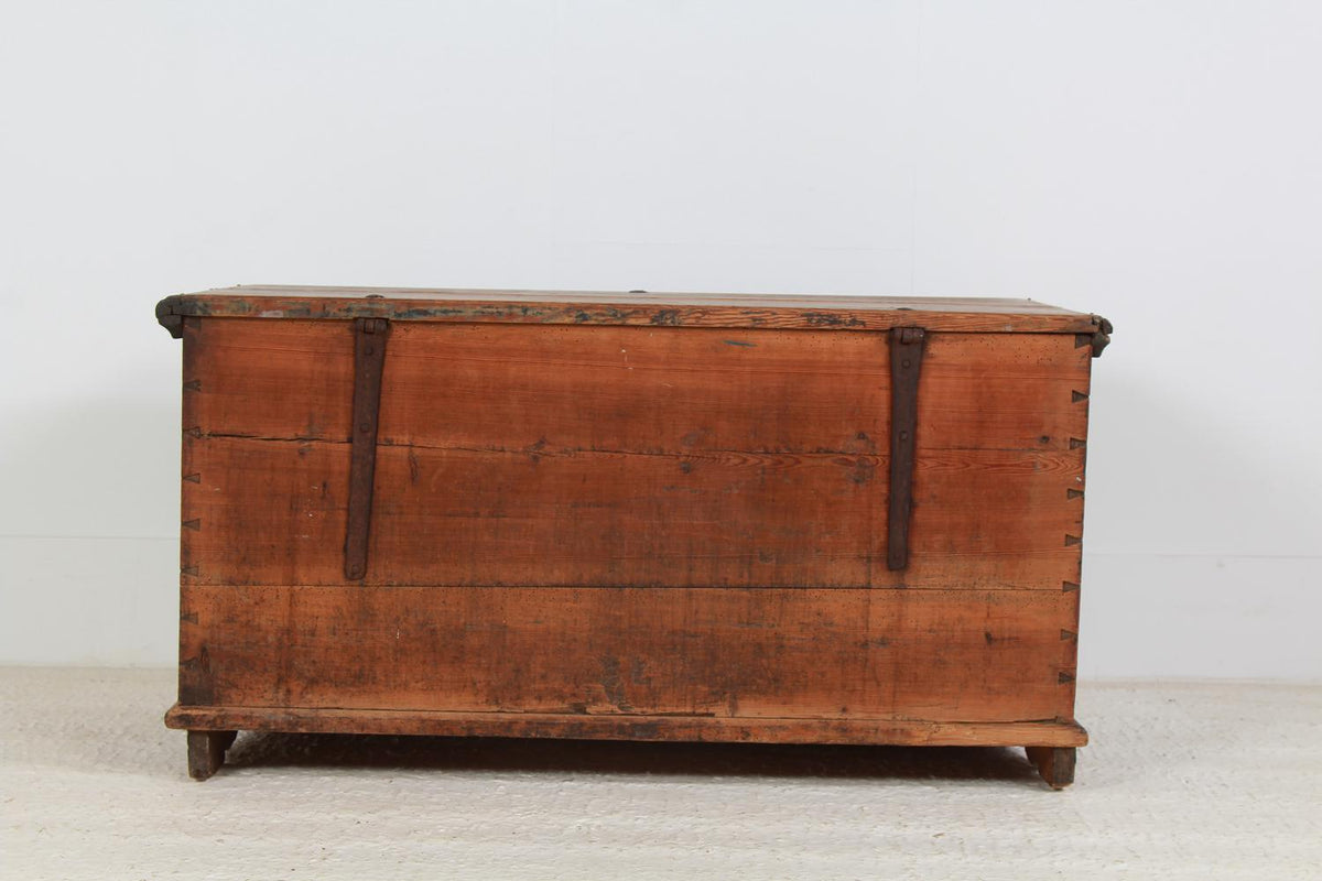Charming Swedish Hand Painted Dowry Chest Dated 1855