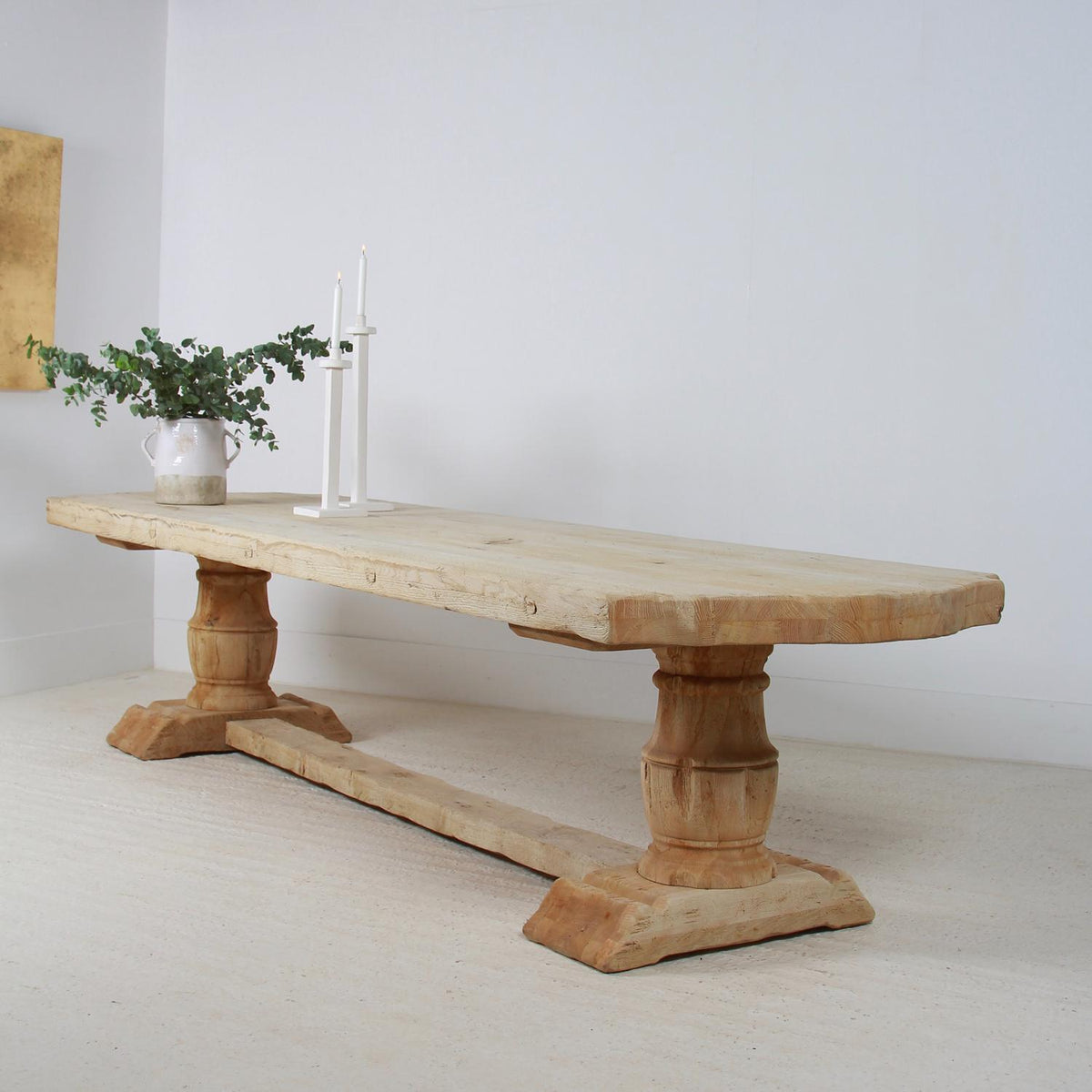 Huge Monumental French Bleached Oak Monastery  Table