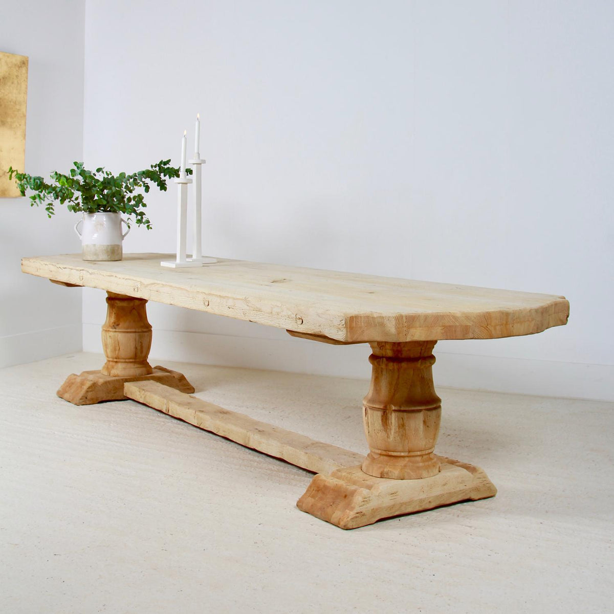 Huge Monumental French Bleached Oak Monastery  Table