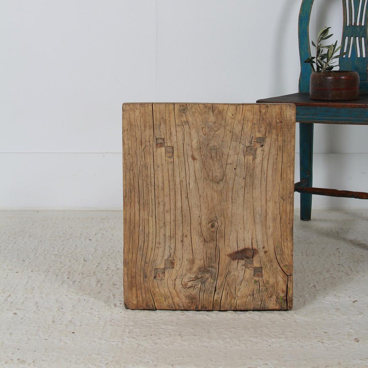 Charming Rustic Antique Elm Table Coffee /Side Table