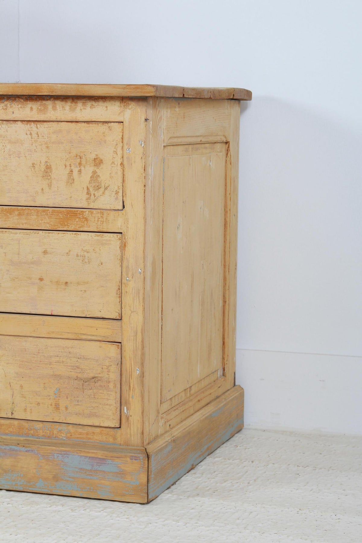 Fabulous French 19thC Original Painted  Bank Of Apothecary Drawers