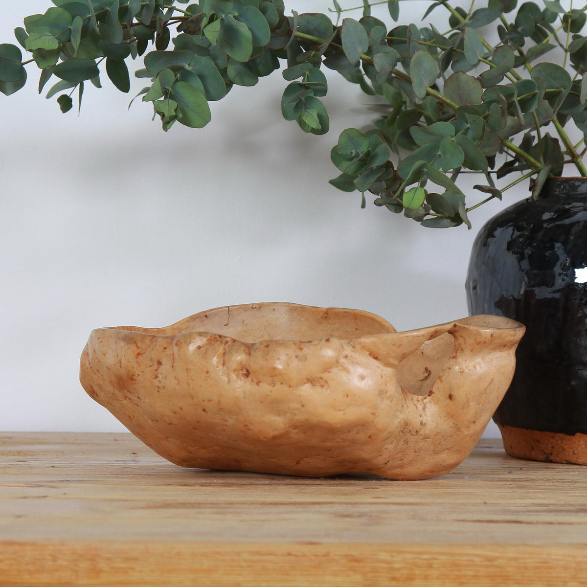 An Expressive and Sculptural Early 20thC  Turned Swedish Birch Root  Bowl
