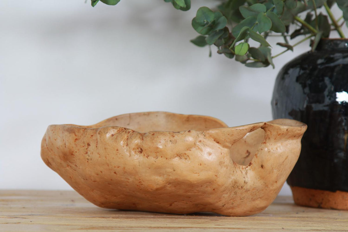 An Expressive and Sculptural Early 20thC  Turned Swedish Birch Root  Bowl