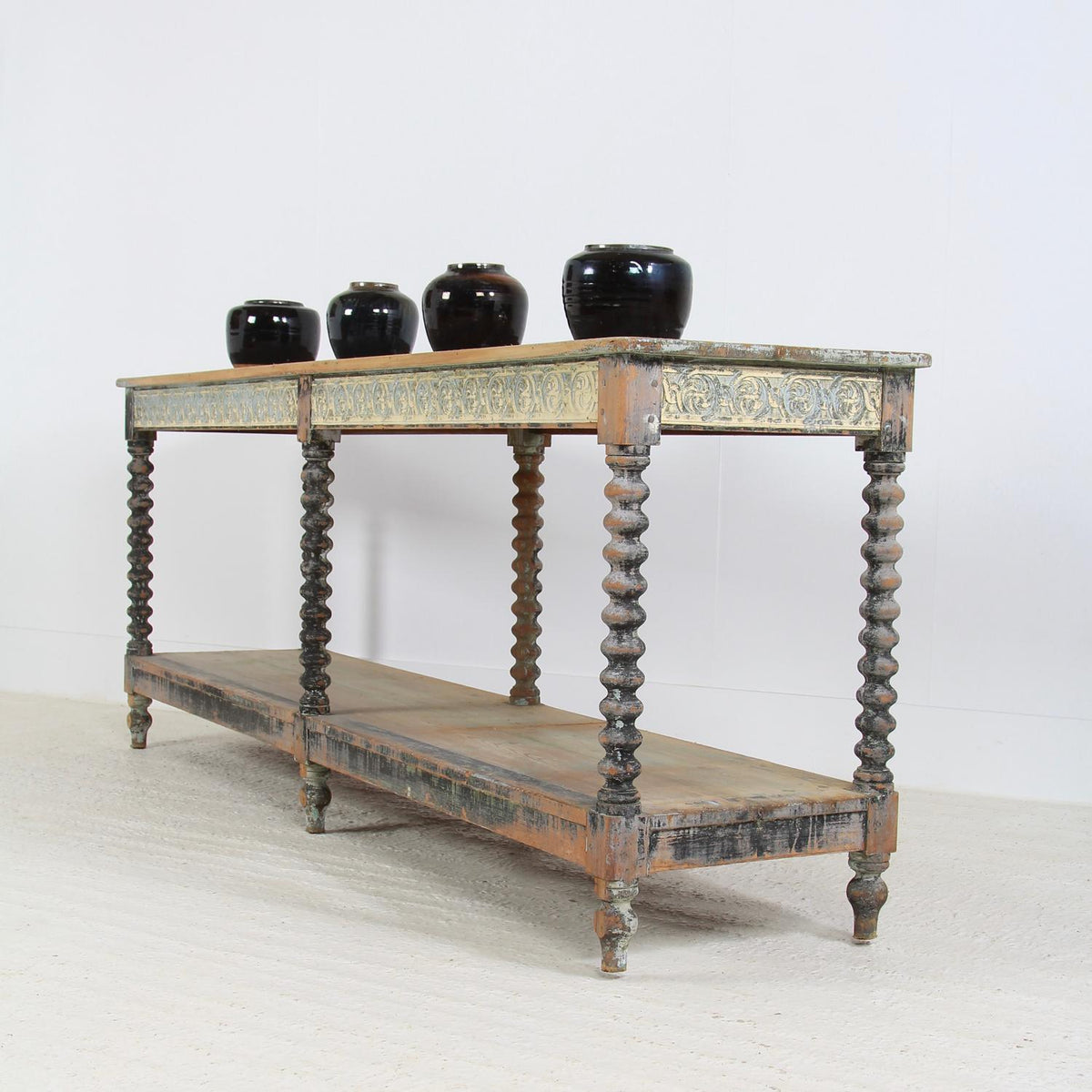 French Late 19thC Original Painted Drapers Table