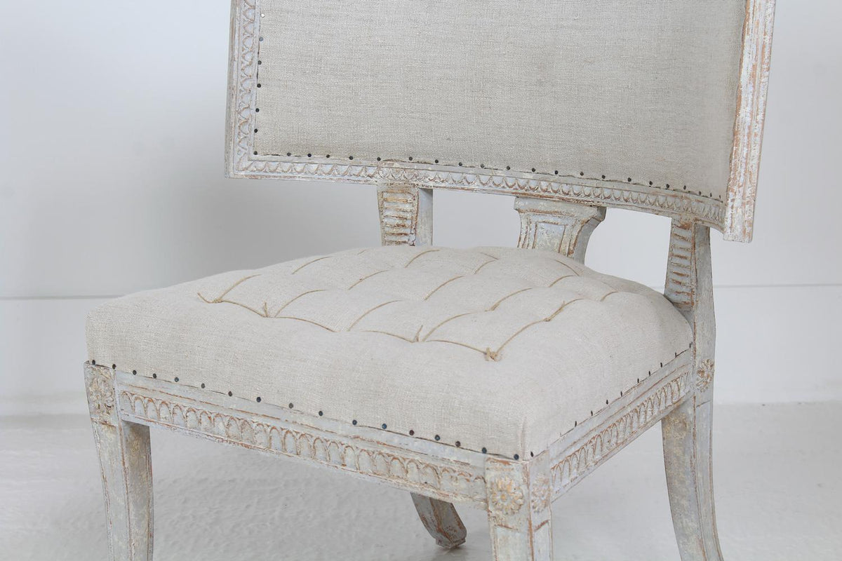Rare Pair of Large Elegant  Swedish 19thC Gustavian Style Klismos Chairs