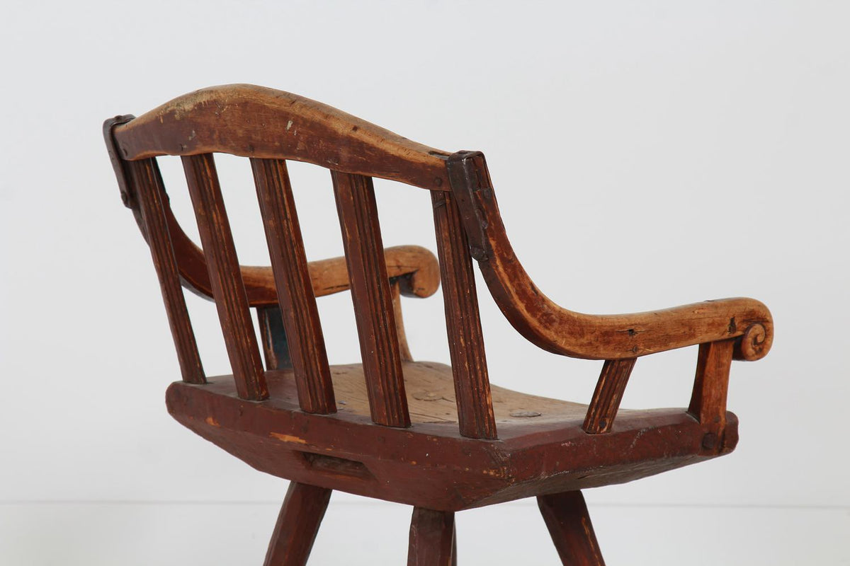 Original Primitive Early  19th Century Swedish Folk Art Chair
