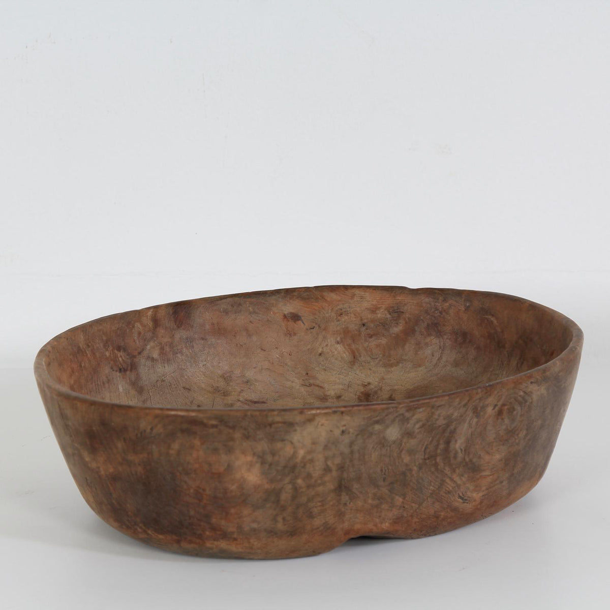 Collection of Two Early 19thC  Dug Out  Primitive Swedish Root Bowls
