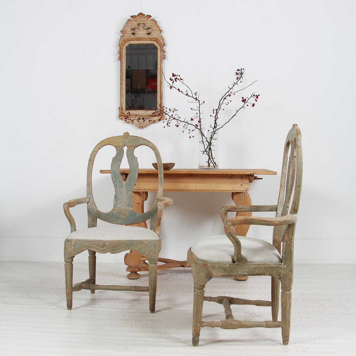 Stunning Pair of Late  18thC  Swedish Gustavian Chairs 