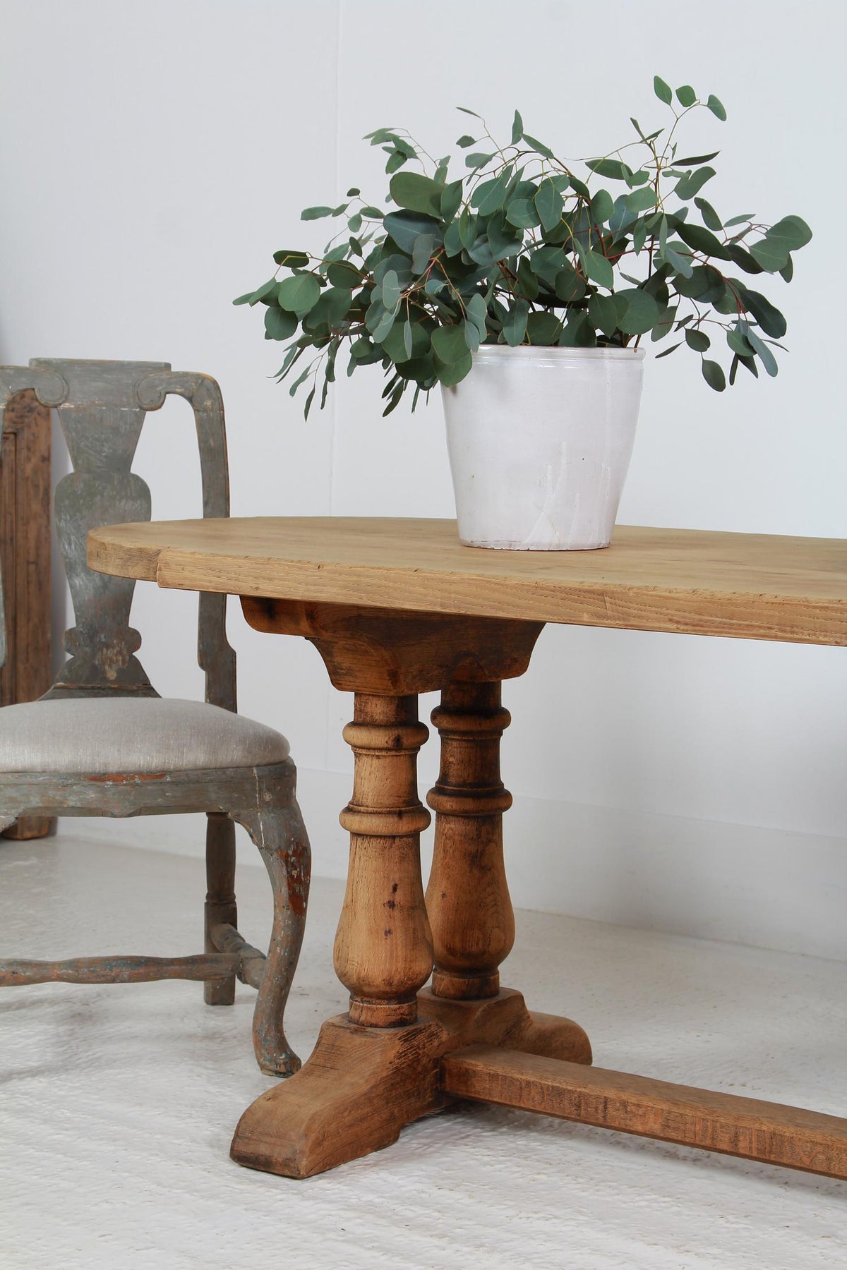 Architectural BELGIAN BLEACHED OAK DINING/CONSOLE TABLE