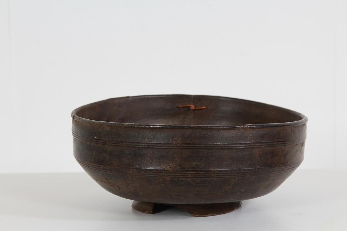 Old Tribal Decorative Wooden 20thC Bowl from West Nepal