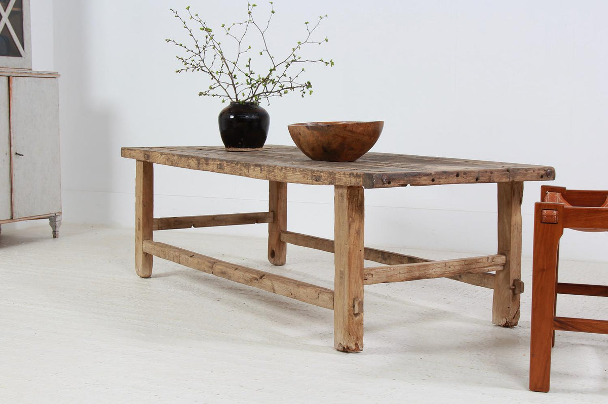 Antique Weathered Rustic  Wooden Coffee Table