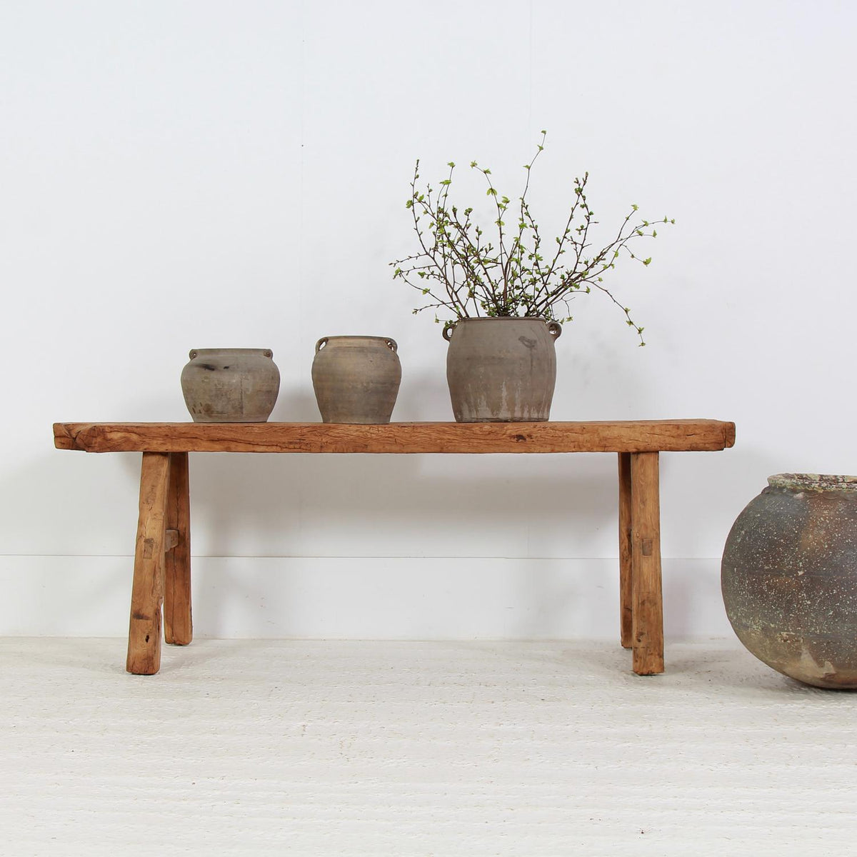 Charming Provincial Rustic Elm Console Table