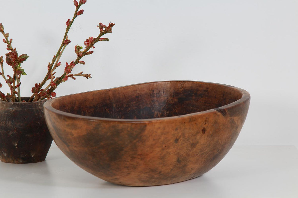 Scandinavian Early 19th Century Dug Out  Root Bowl