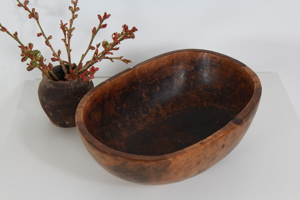 Scandinavian Early 19th Century Dug Out  Root Bowl