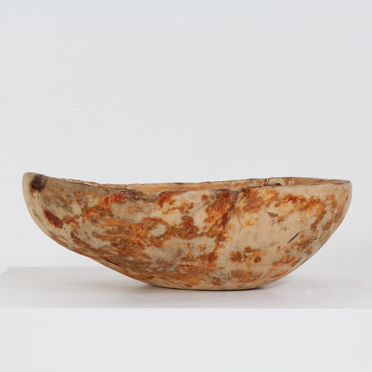 Unique 19thC Wooden  Root Bowl from Northern Sweden Dated 1870