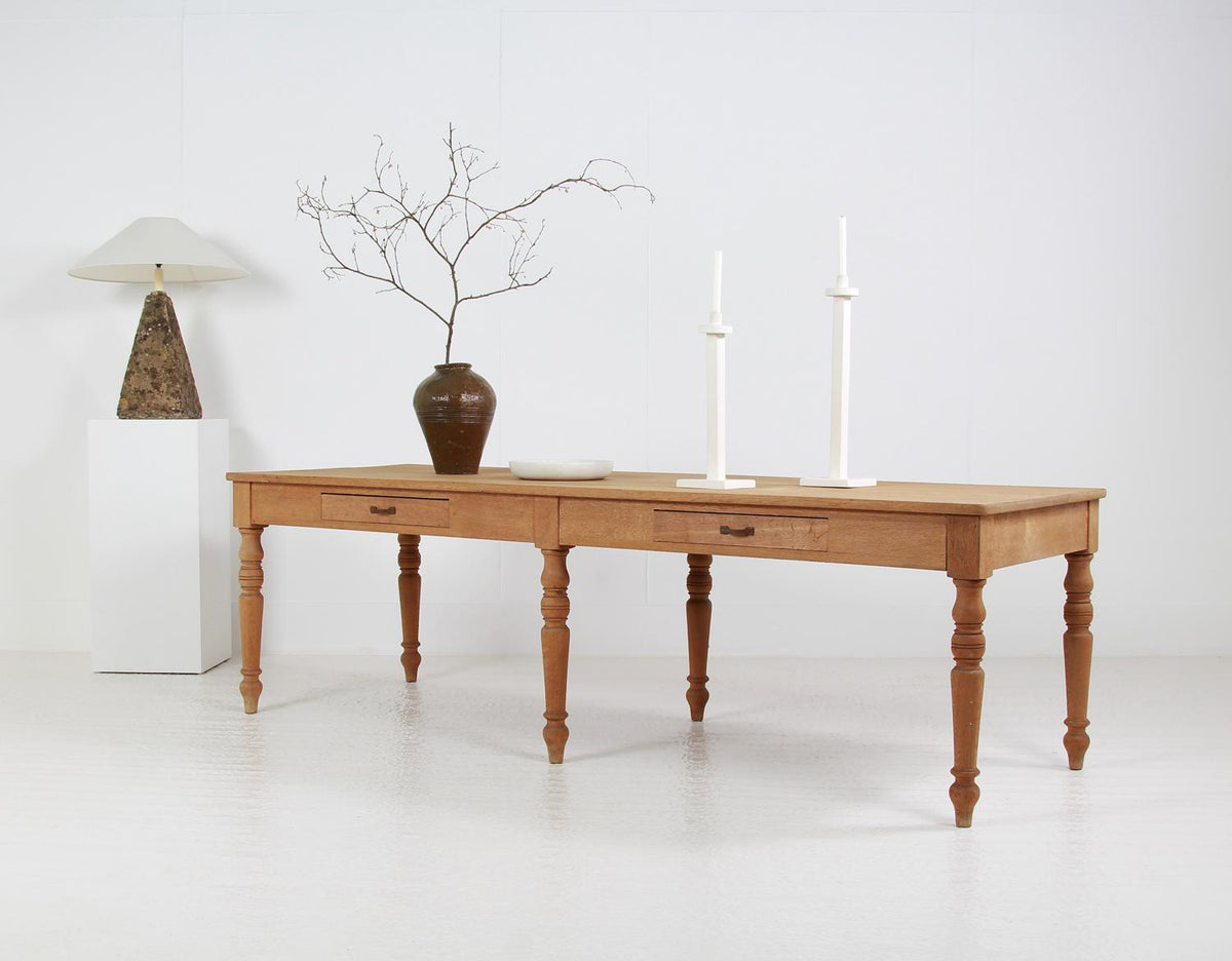 Fabulous French  20thC  Bleached Oak Dining/Centre Table