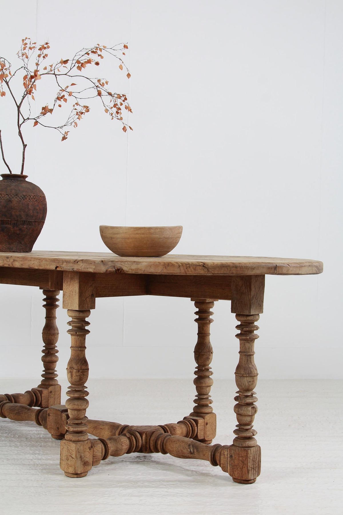 Exceptional French Period 18thC Oval Oak Dining  Table