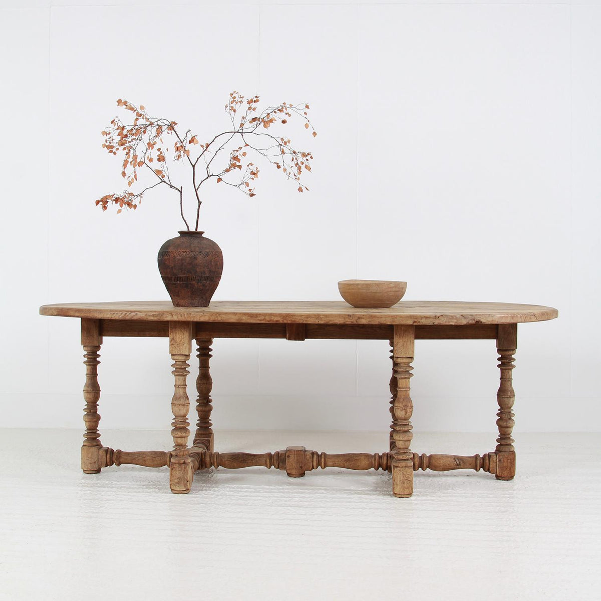 Exceptional French Period 18thC Oval Oak Dining  Table