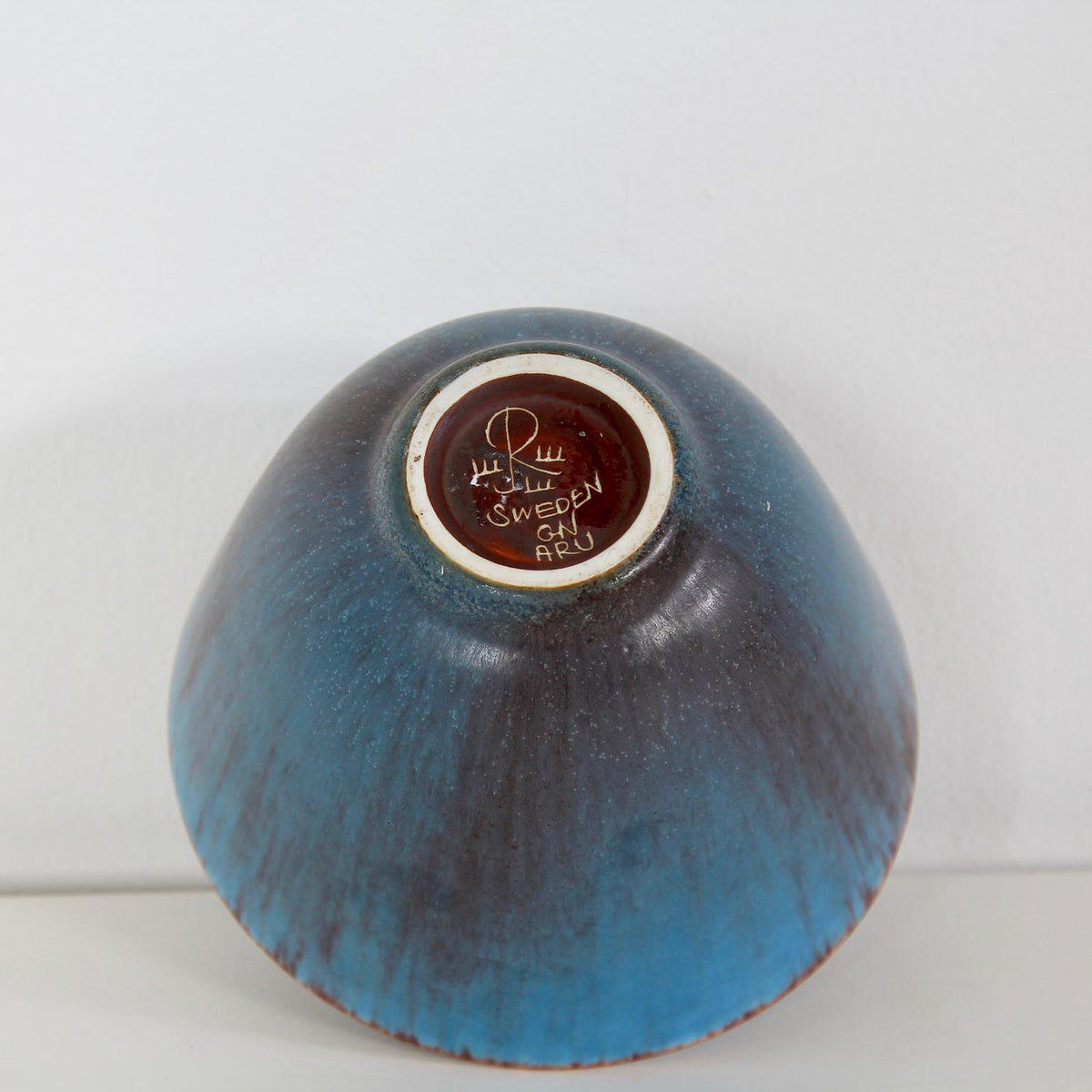Swedish Designer Gunnar Nylund  Ceramic Powder Blue Bowl