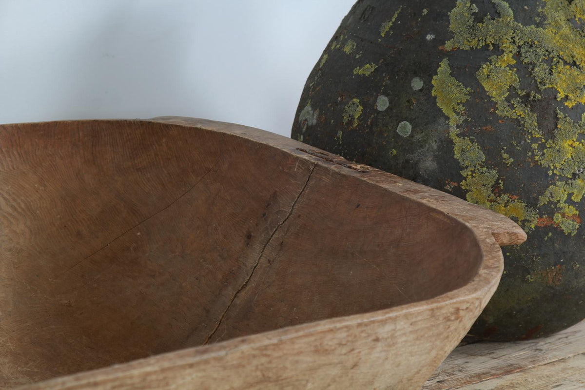 Super Sized Hand-Carved Rustic Ash  Wooden Bowl