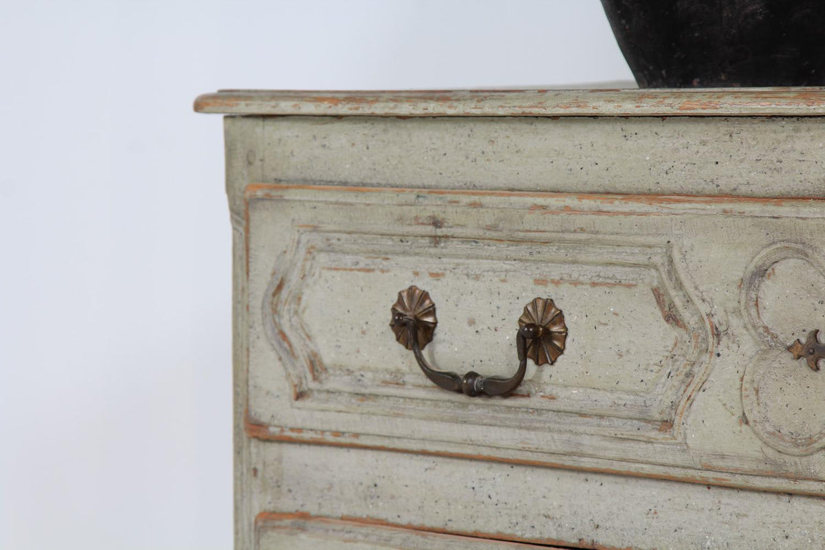Classic French 19th Bow Fronted Commode with Time Worn Patina
