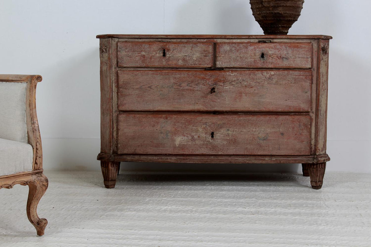 SUBLIME Swedish 18thC Gustavian Period Commode in Original Paint