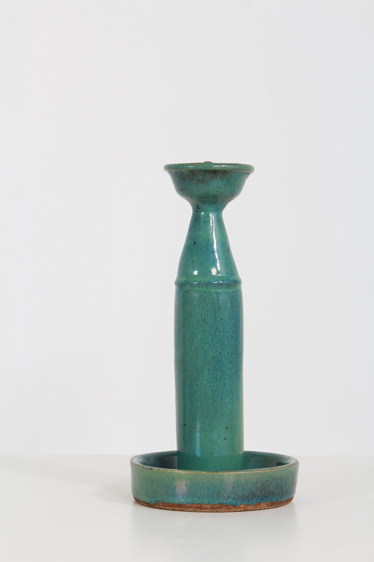 Collection of Three Earthenware Turquoise & Green Candle Holders