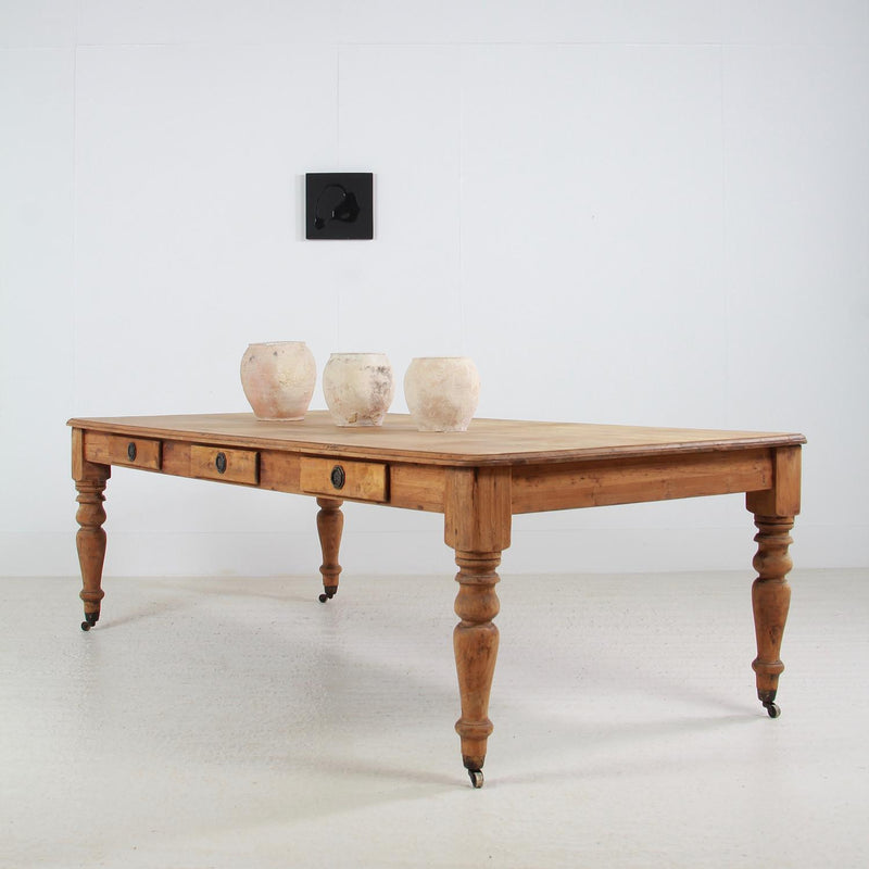 Unique Freestanding French Elm Kitchen Dining/Work Table