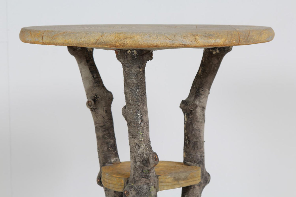 Wonderful French Sculptural  Faux Bois Lamp Table