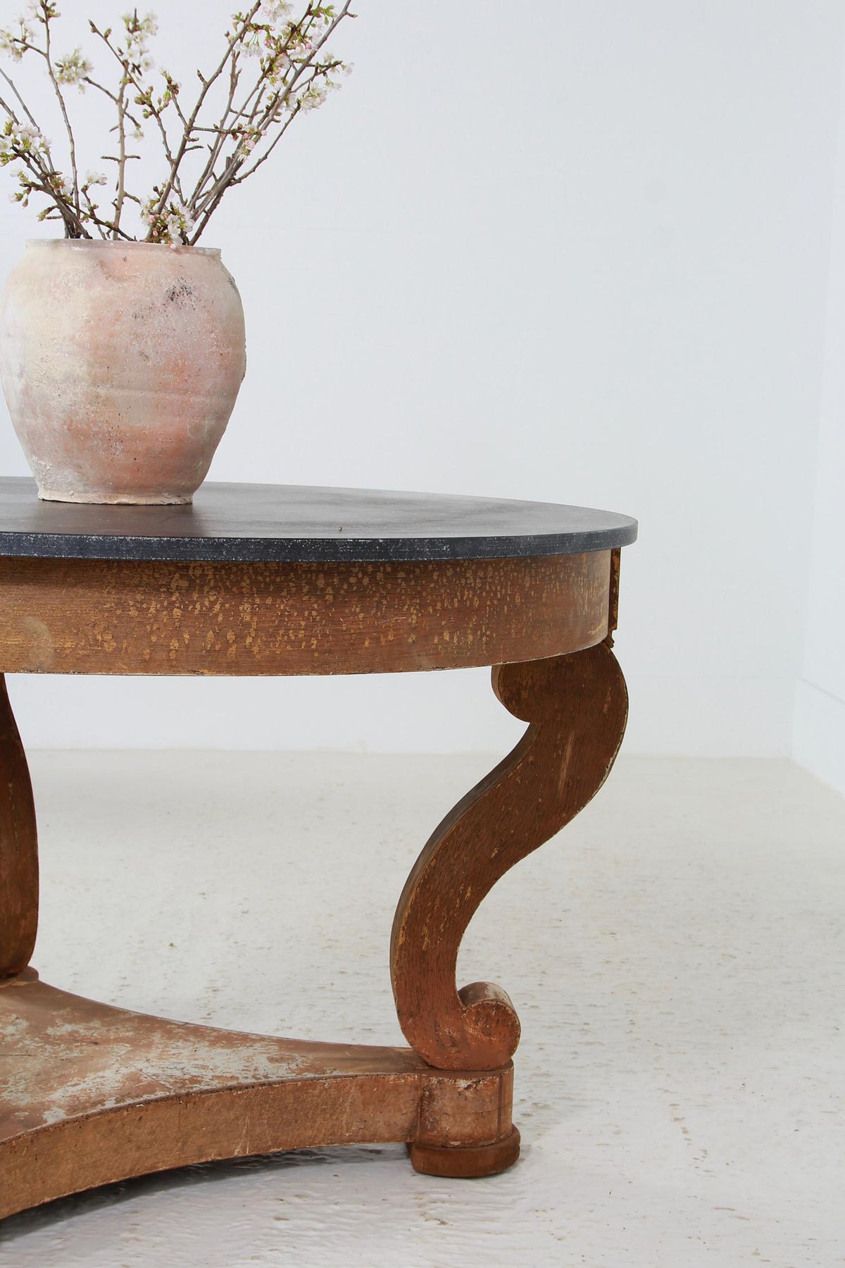 Elegant  French 19thC  Centre/Pedestal Table with Stone Top