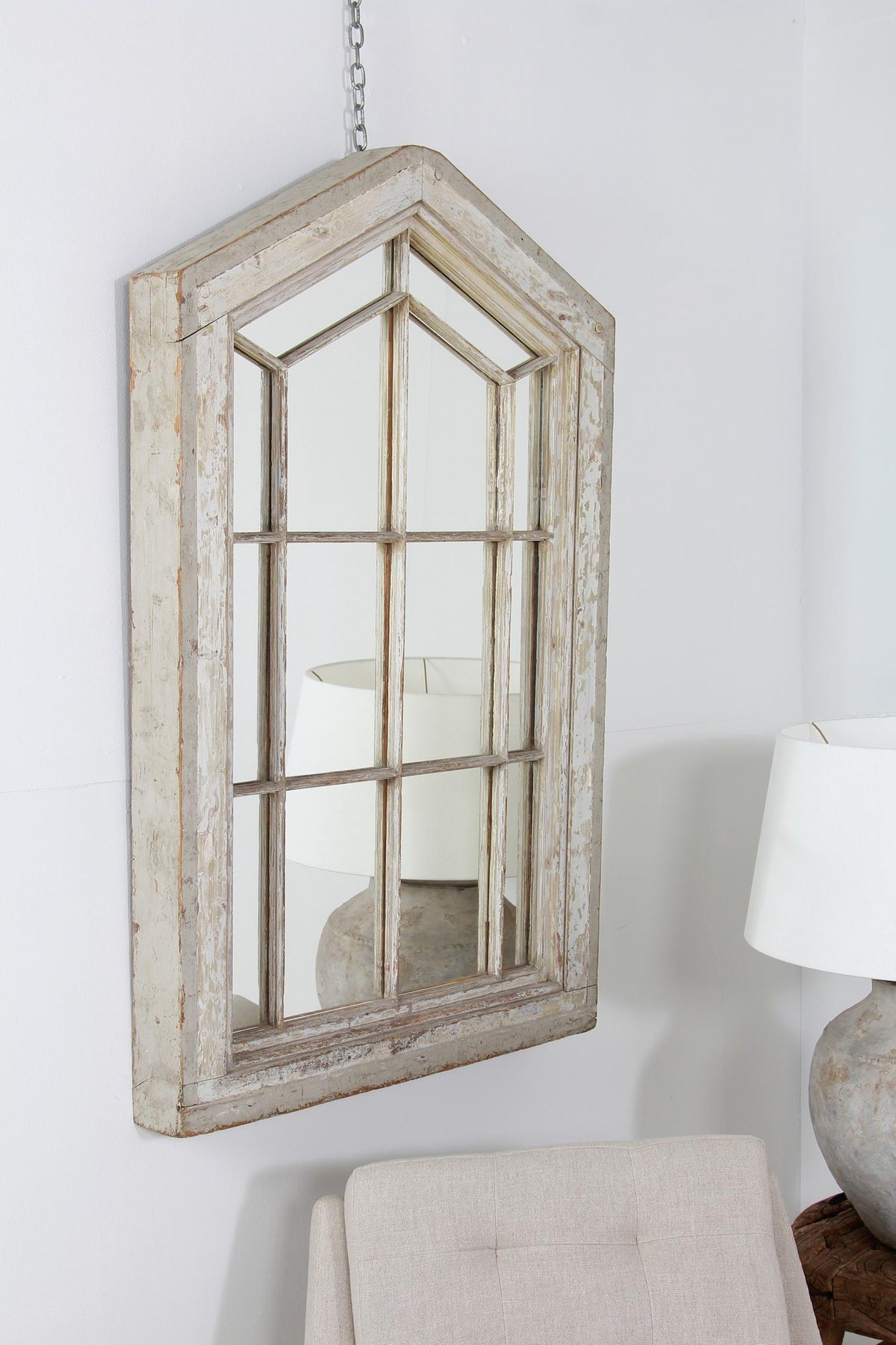 Impressive Architectural  Wooden Window  Mirror