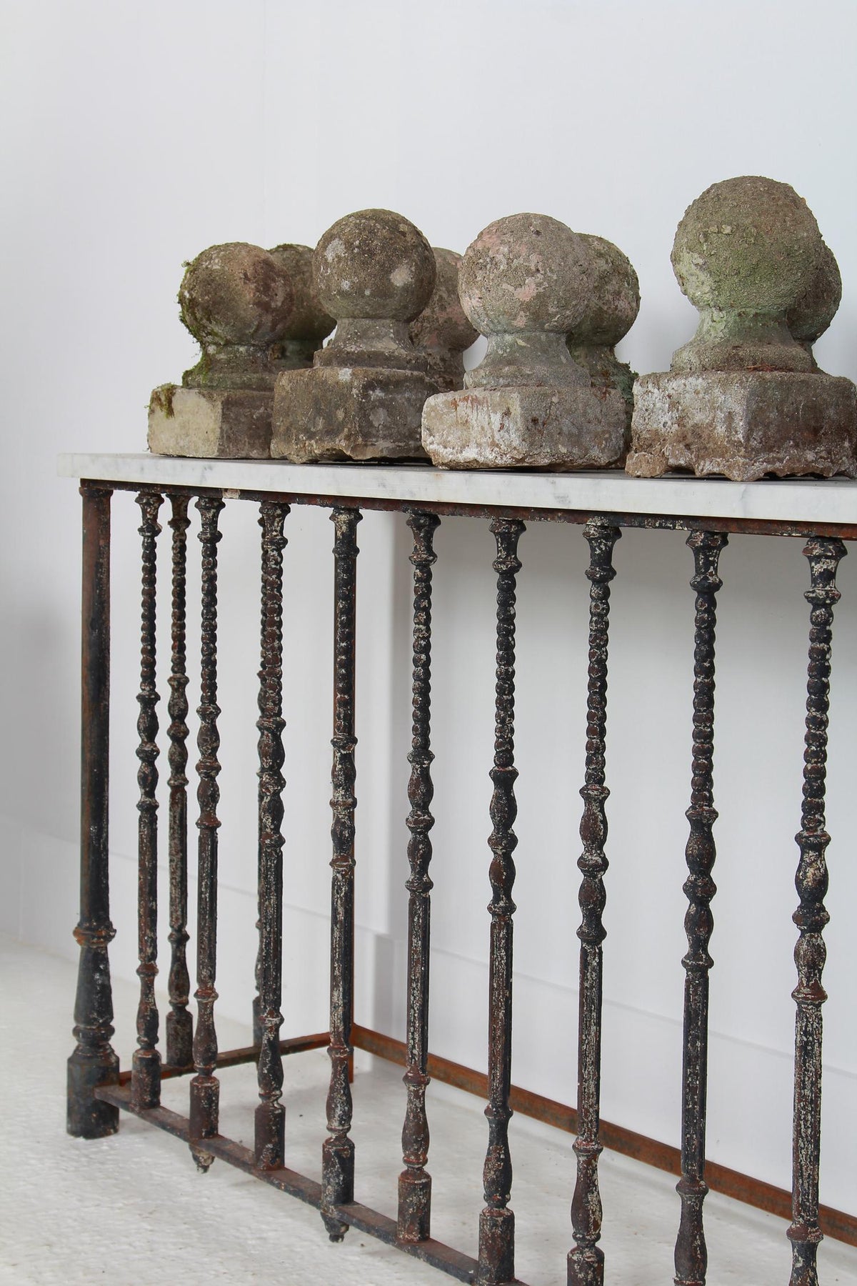 Collection of Decorative Lichen Encrusted Composite Garden Balls