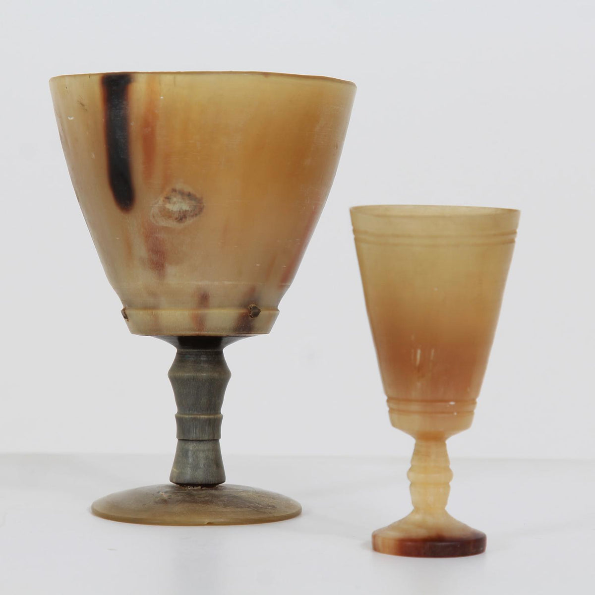 Collection of Two Swedish 19th Century Horn Drinking Vessels