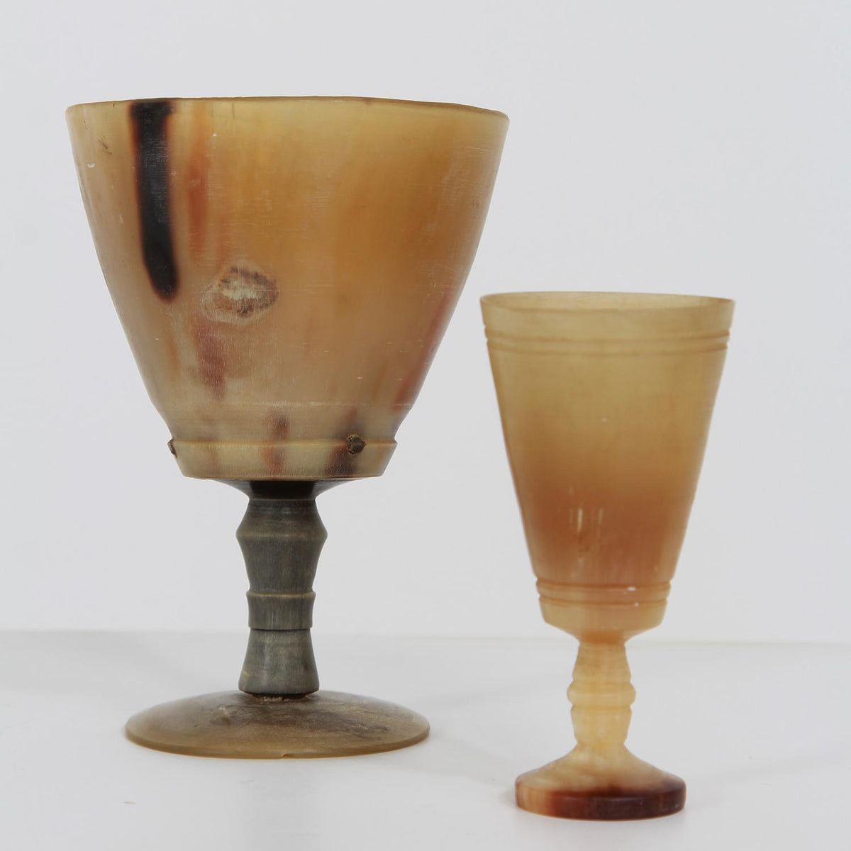 Collection of Two Swedish 19th Century Horn Drinking Vessels