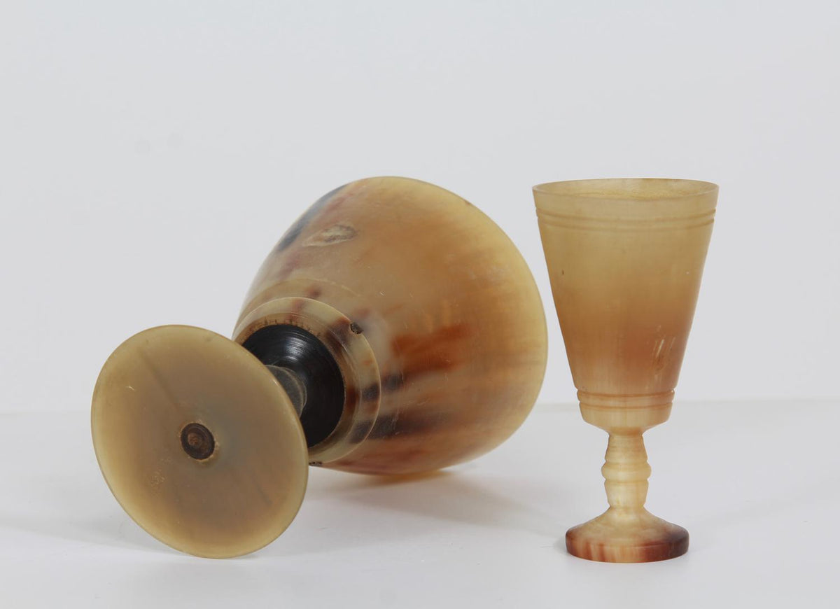 Collection of Two Swedish 19th Century Horn Drinking Vessels