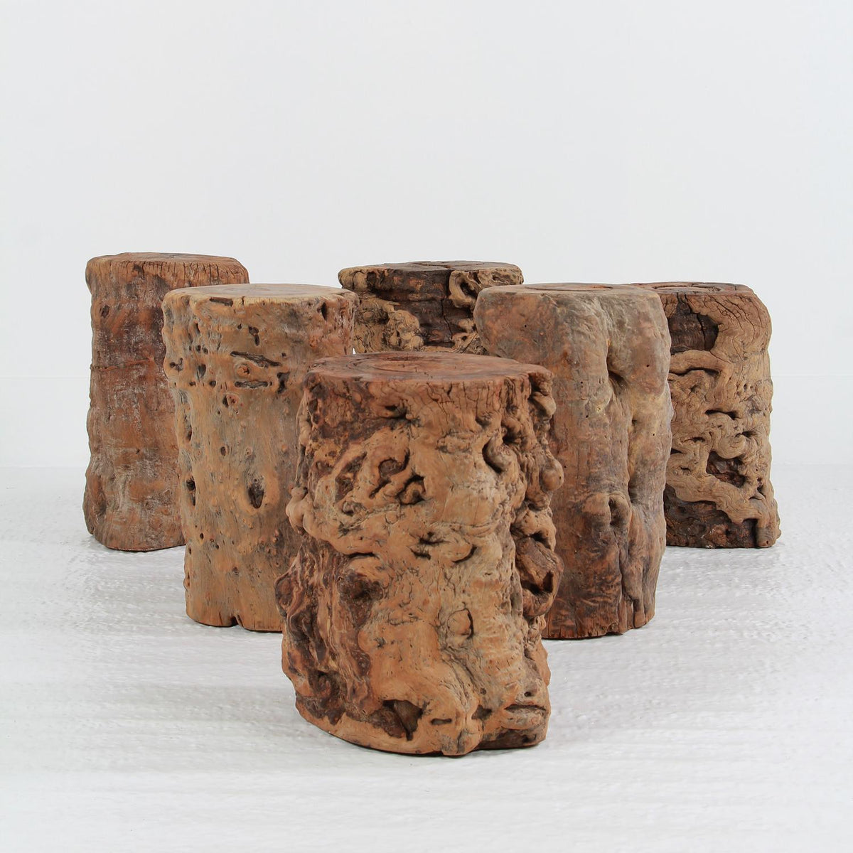 BEAUTIFULLY SHAPED ORGANIC GNARLY TREE STUMP STOOLS/SIDE TABLES