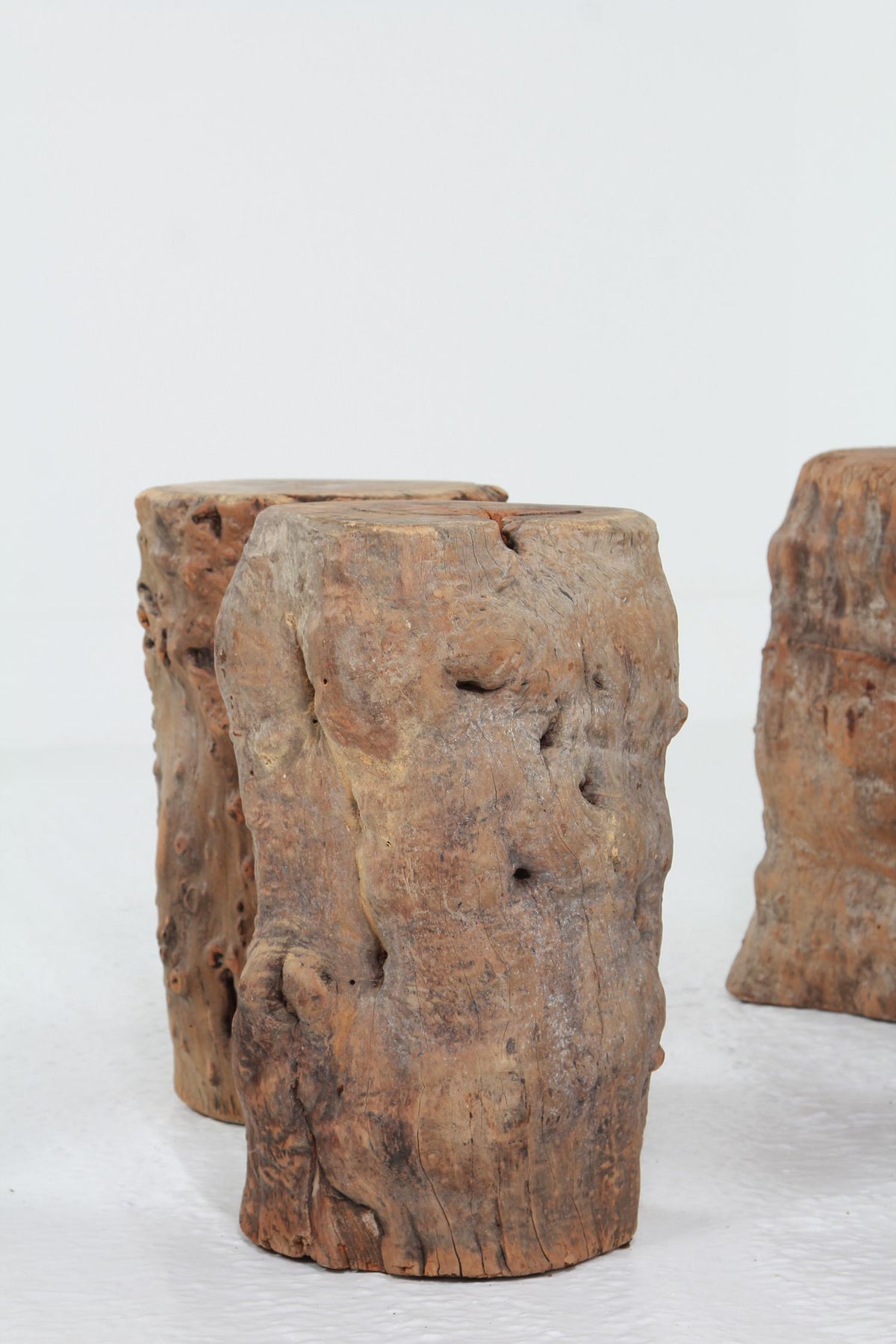 BEAUTIFULLY SHAPED ORGANIC GNARLY TREE STUMP STOOLS/SIDE TABLES