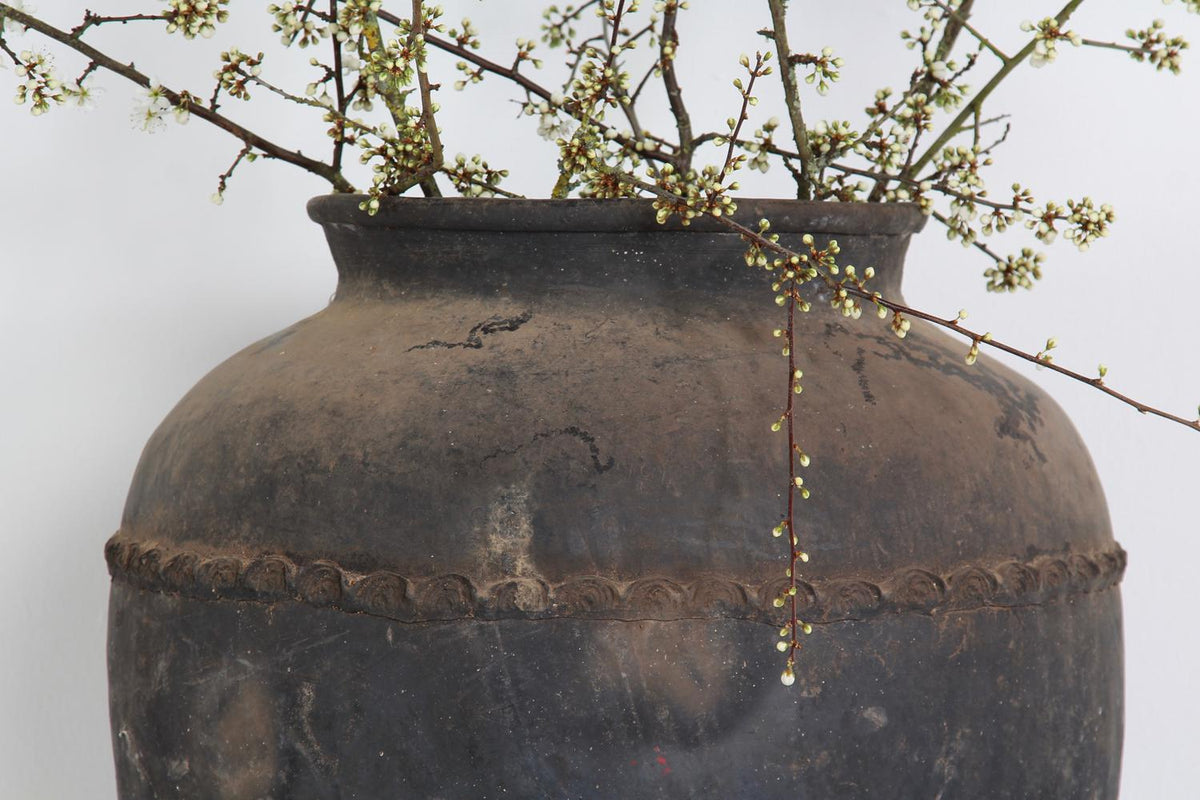 XL Chinese Sculptural  Wabi Sabi Village Pottery Water Jars