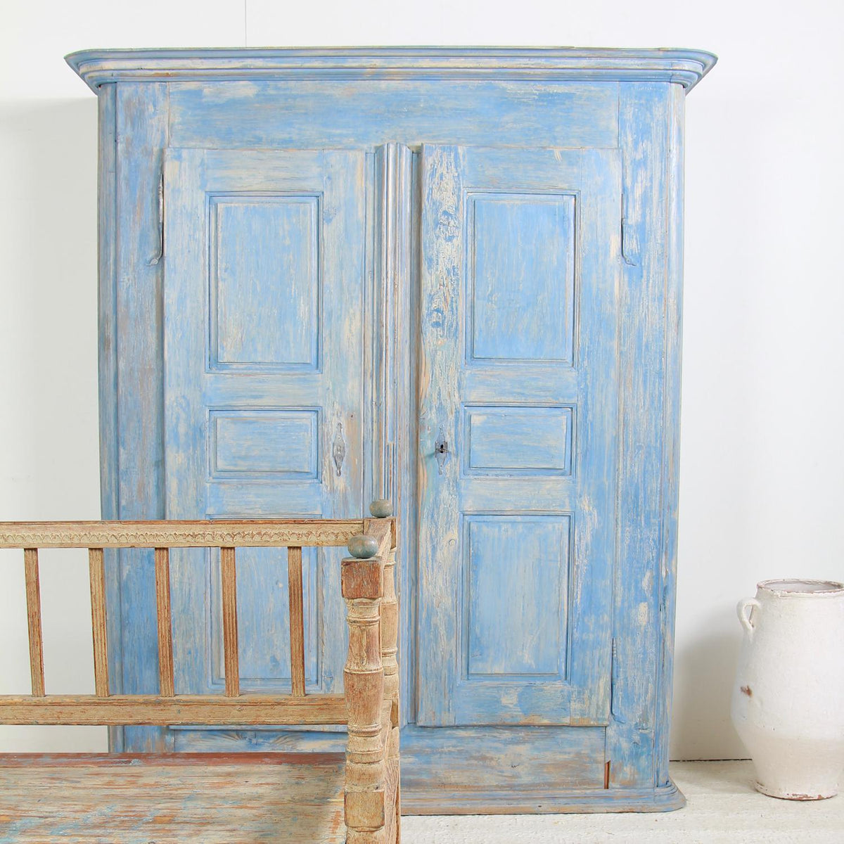 French 18th Century Painted Cupboard from Alsace