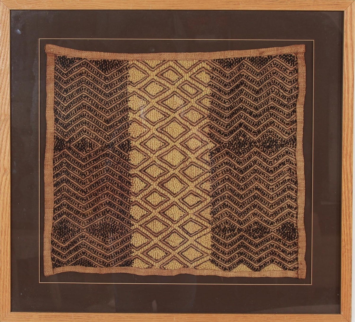 Early 20th Century Congolese  Kuba Framed Textile