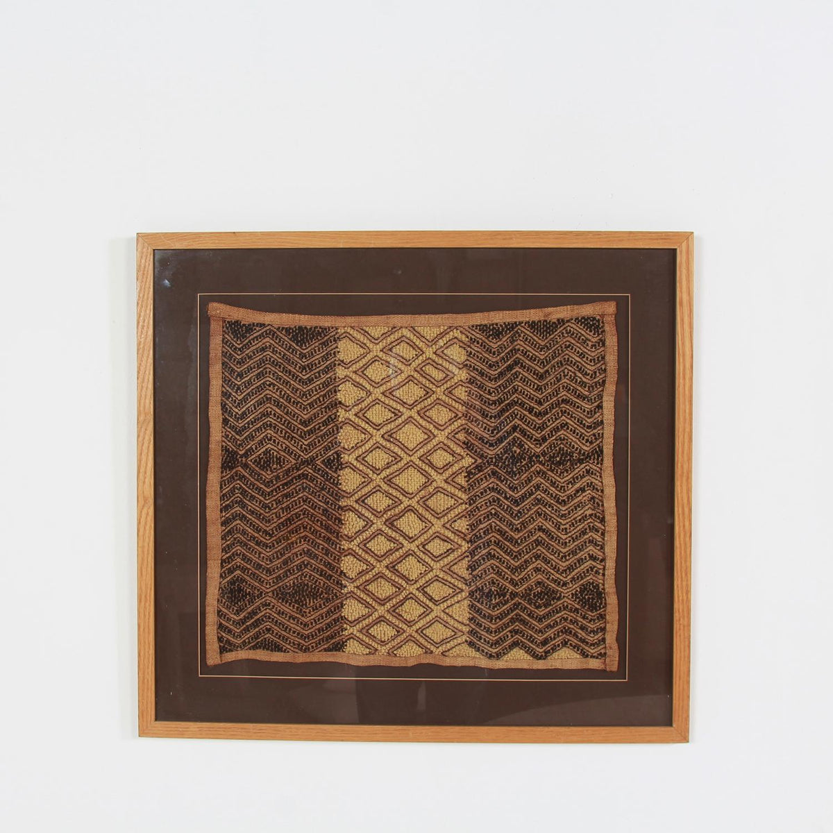Early 20th Century Congolese  Kuba Framed Textile