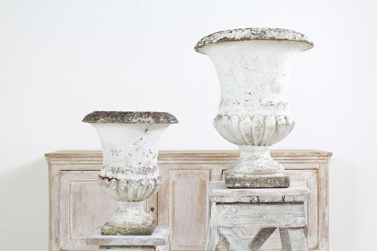 Pair of Large French 20thC Stone Composite Urns