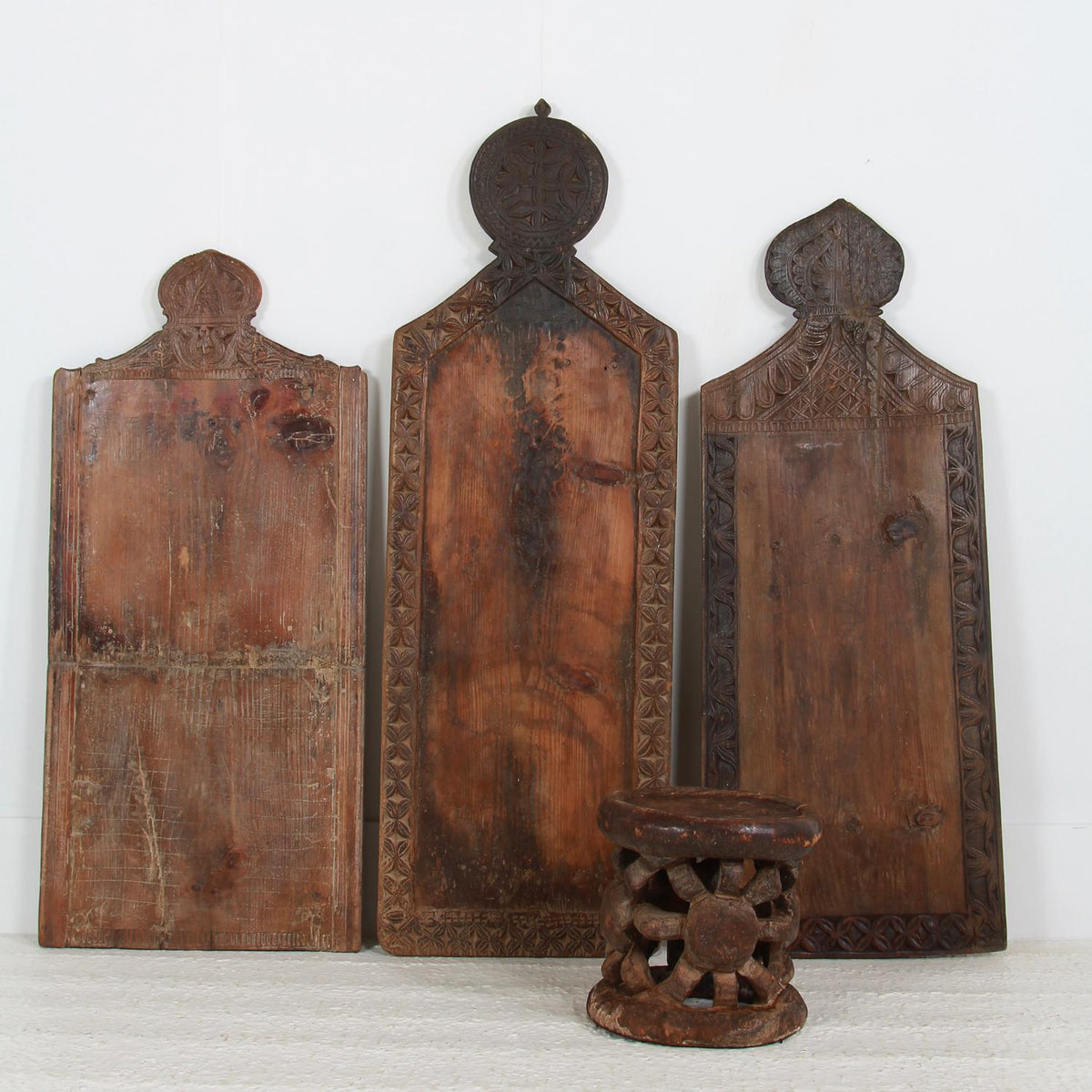 Rare Carved Decorative Wooden Prayer Wall Fragments