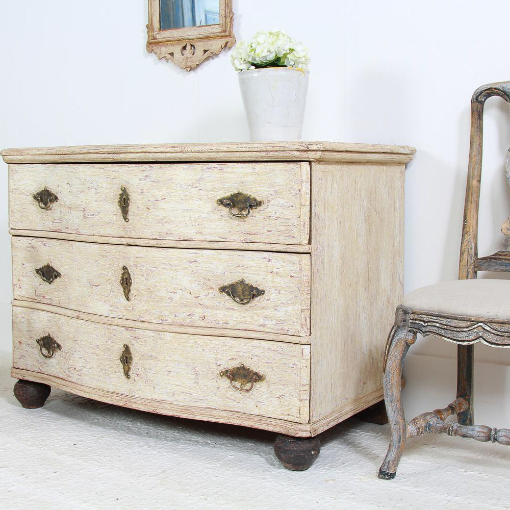 French Early 19thC Painted Serpentine Chest of Drawers