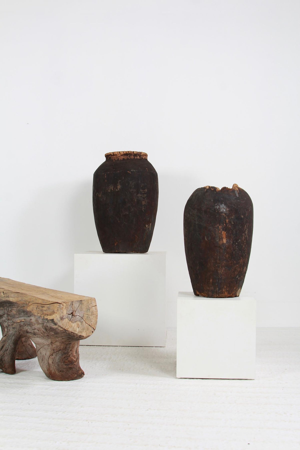 Ancient & Rare Tribal Wooden Rice Wine Brewing Vessels